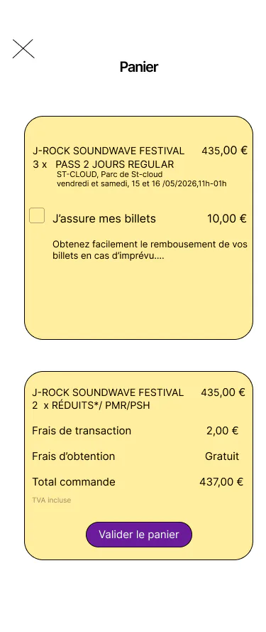 Panier pass 2 jours - wireframe J-Rock Soundwave Festival